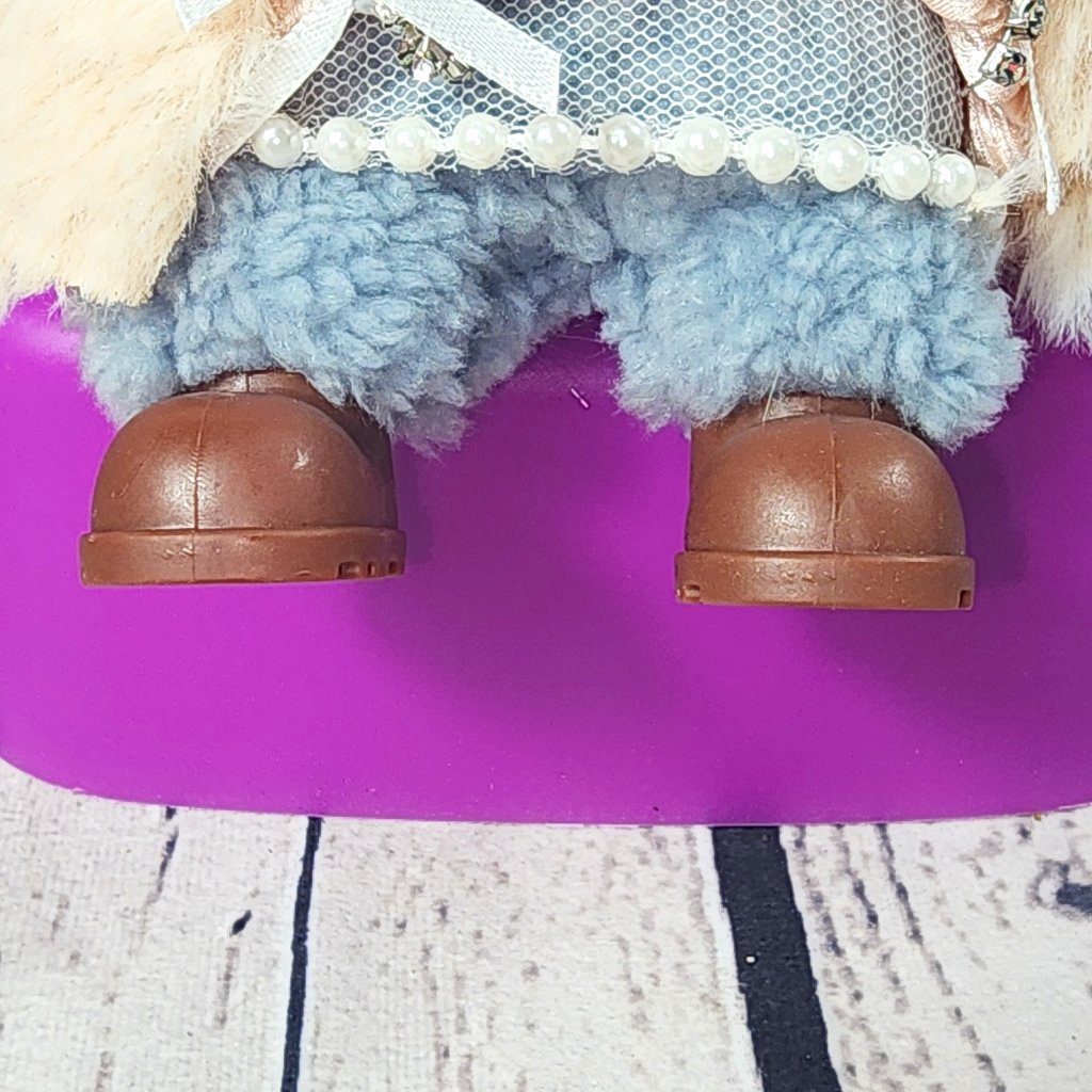 Brown Vinyl Shoes Specially Designed For Labubu